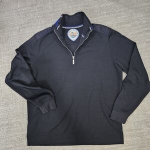 Tommy Bahama Black Mens Half Zip-Up Sweater